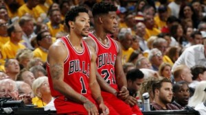 Although Jimmy Butler (right) has continued to play at a high level, Derrick Rose has proven to be an inconsistent commodity on an inconsistent Bulls team.